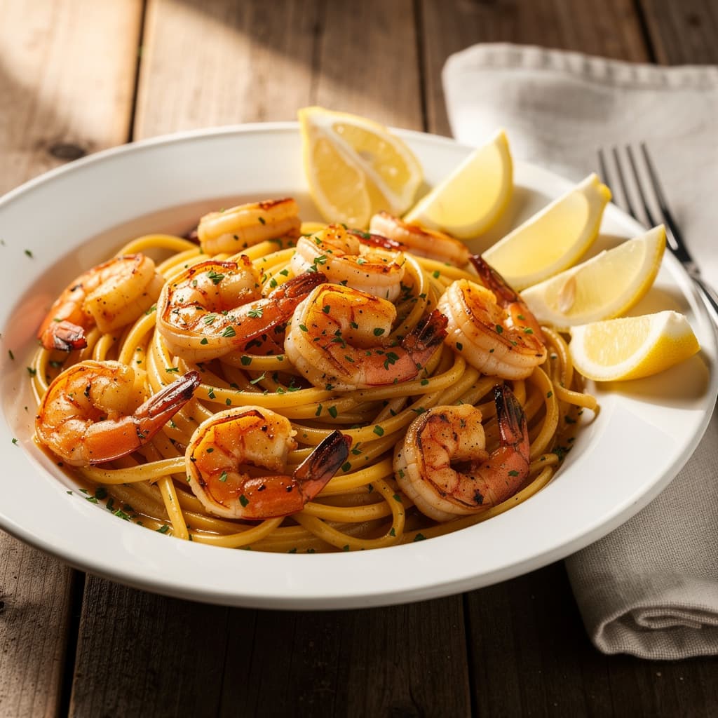 Garlic Prawn Linguine