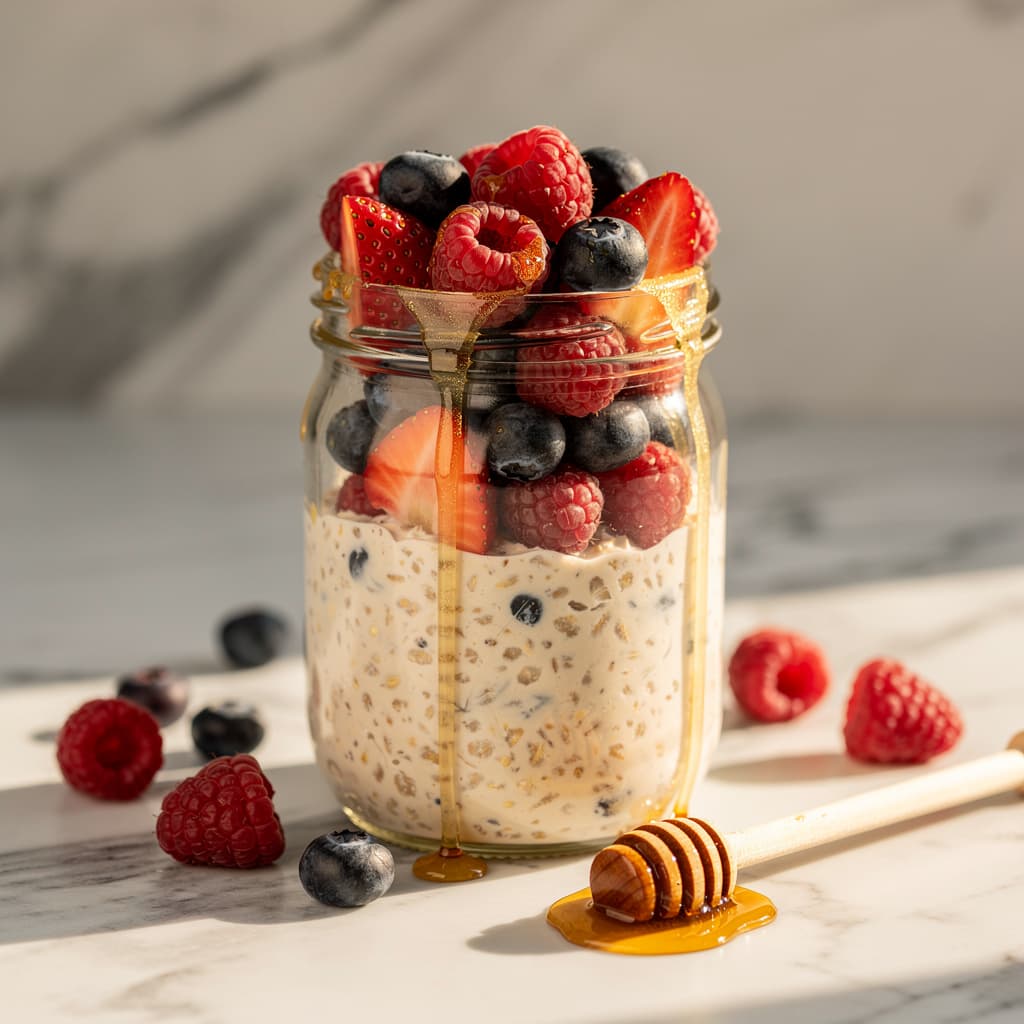 Overnight Oats with Mixed Berries